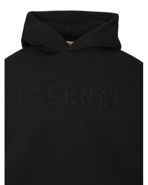 Fear Of God Black Logo Embossed Hoodie for men