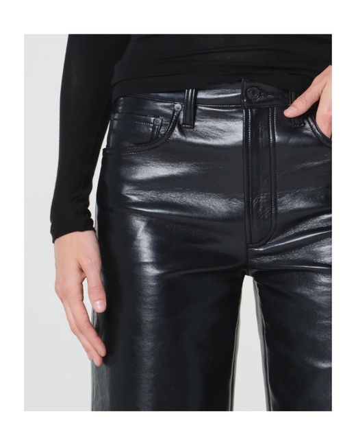 Agolde Gray Arc High-Rise Straight Pants