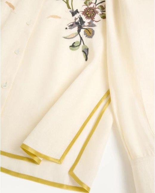 Valentino Natural Embroidered Button-Up Shirt