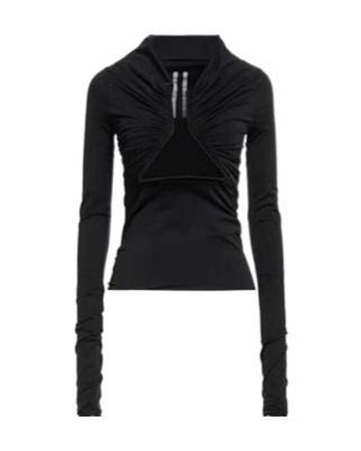 Rick Owens Black Solid-Color Long-Sleeved Top
