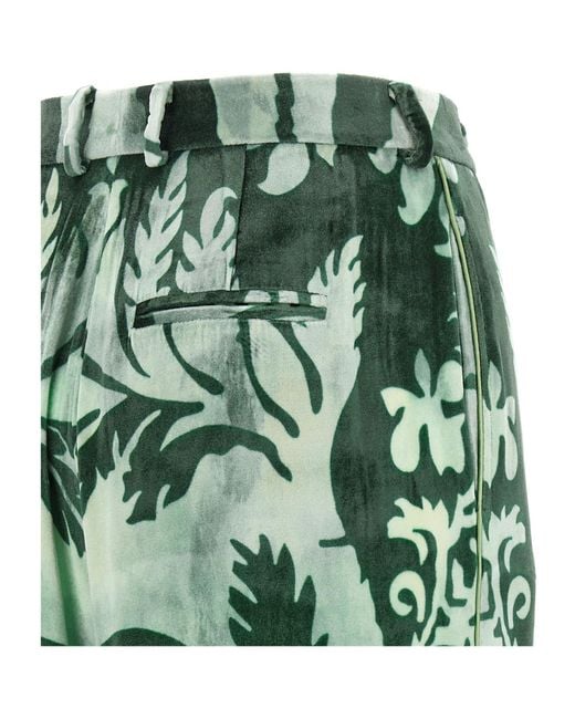 F.R.S For Restless Sleepers Green Arche Floral Chenille Pants