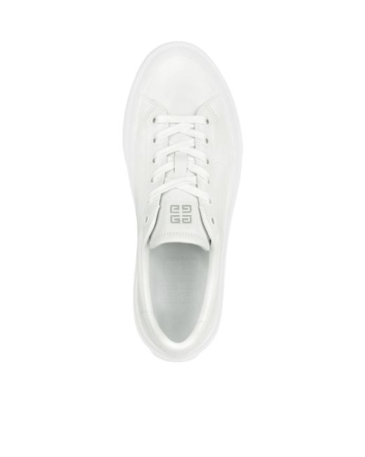 Givenchy White 4G Logo Lace-Up Sneakers