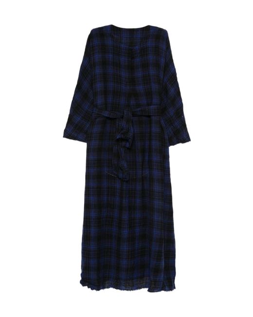 Daniela Gregis Blue Plaid Dress