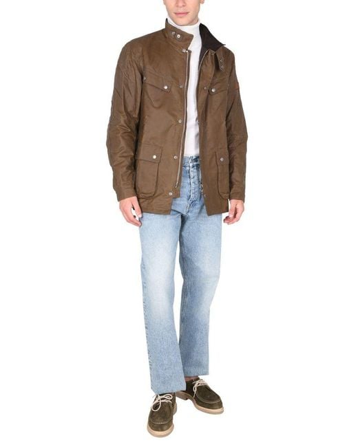 Barbour Brown Snap-Fastening Pocket Jacket for men