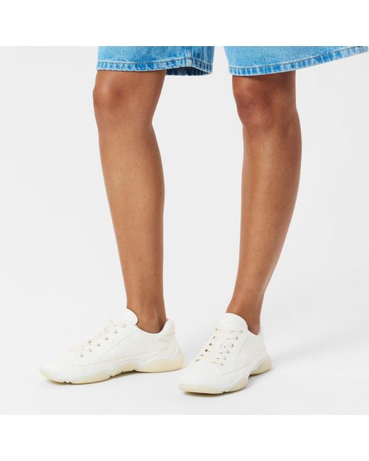 Prada White Lace-Up Sneakers