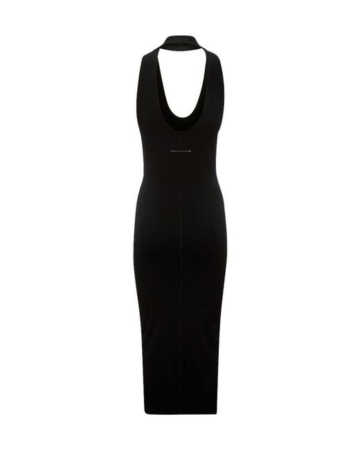 MM6 by Maison Margiela Black Sleeveless Midi Dress