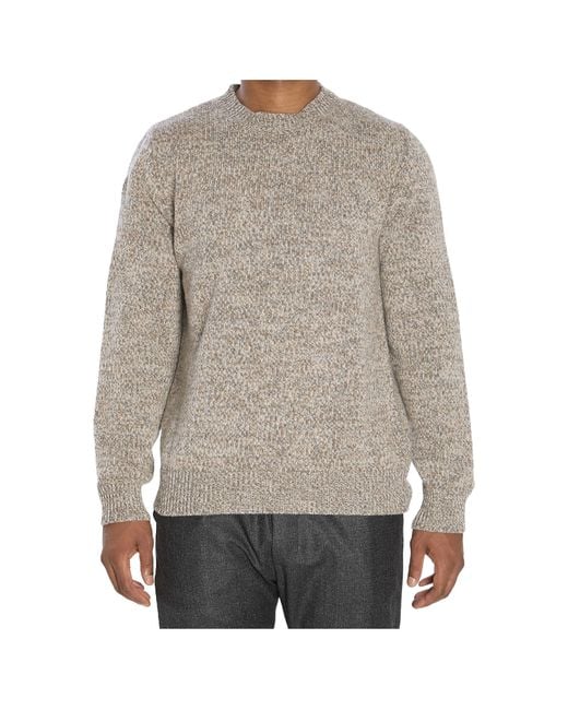 Barena Gray Speckled Crew-Neck Wool Sweater for men