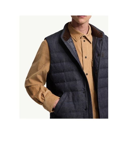Moncler Blue Liorane Denim Down Vest for men