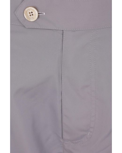 Brunello Cucinelli Gray Logo Detailed Bermuda Shorts for men