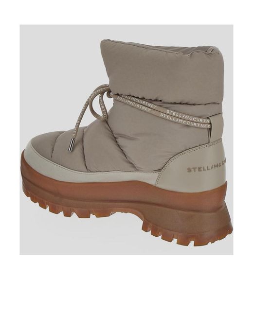 Stella McCartney Gray Round Toe Puffy Trace Boots