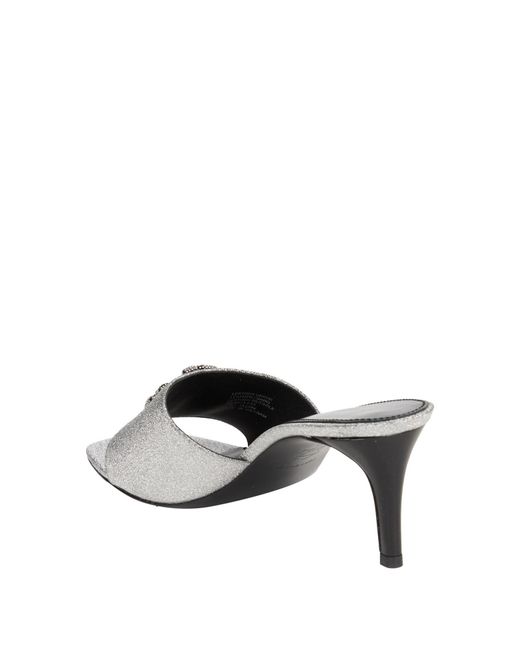 Tory Burch White Sequin Heeled Slippers