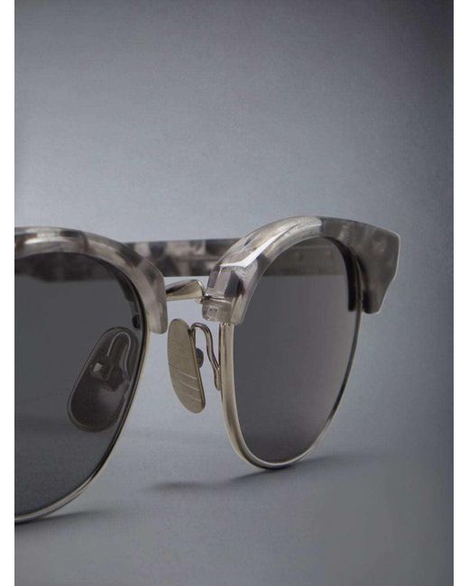 Thom Browne White Eyewear Oval Frame Sunglasses for men