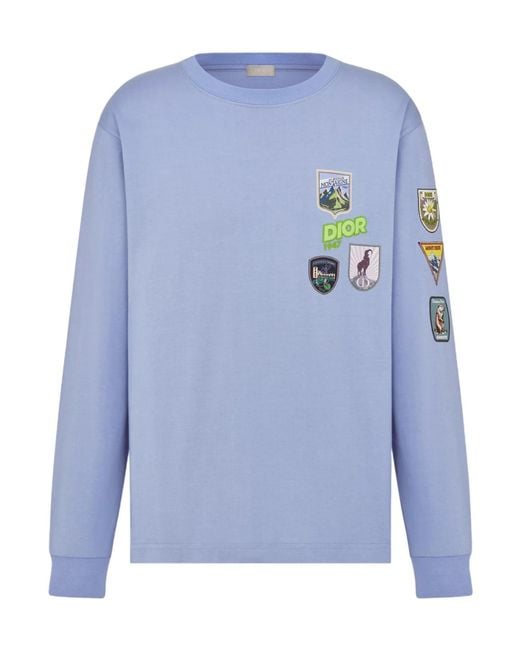 Dior Blue Mountain Long-Sleeved T-Shirt, Relaxed Fit for men