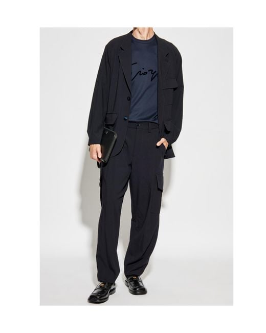 Giorgio Armani Blue Short-Sleeved Crewneck T-Shirt for men