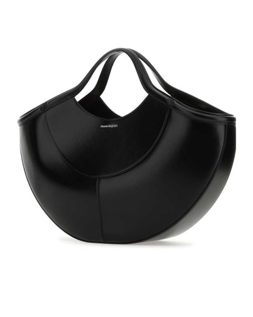 Alexander McQueen Black Logo Printed Tote Bag