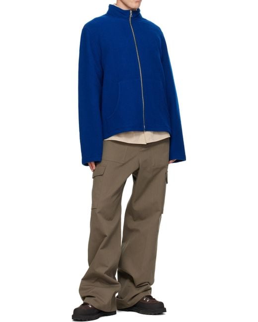 Rier Blue Zip-Up Jacket for men
