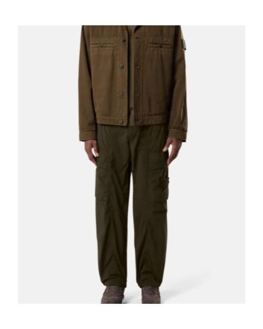 Stone Island Green Loose-Fit Cargo Trousers With Snap Pockets for men