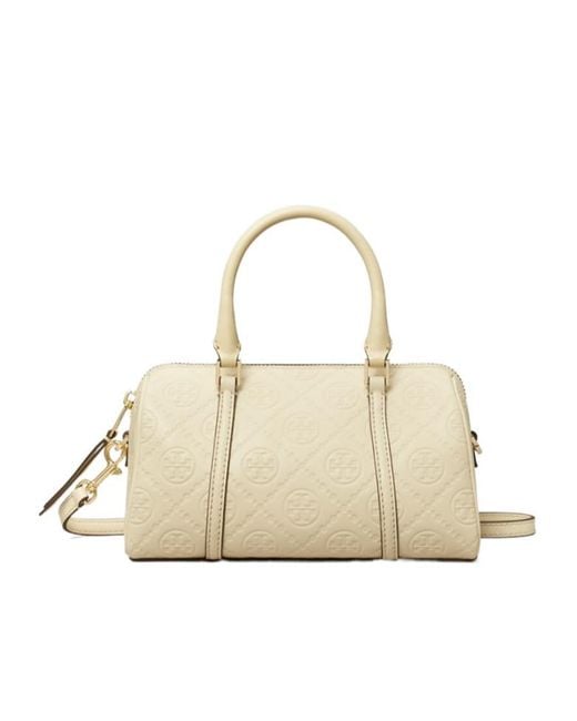 Tory Burch Natural Mini T Monogram Tote Bag