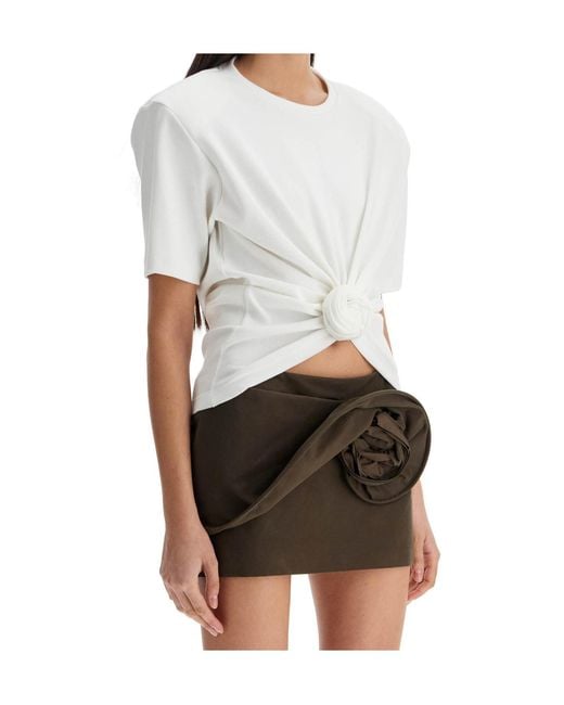 Magda Butrym White Knot-Detail T-Shirt