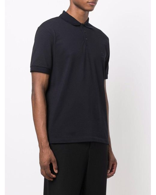 Giorgio Armani Black Logo Piqué Polo Shirt for men