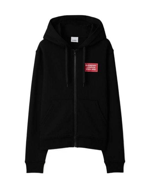 Burberry Black Hooded Zipper Hoodie