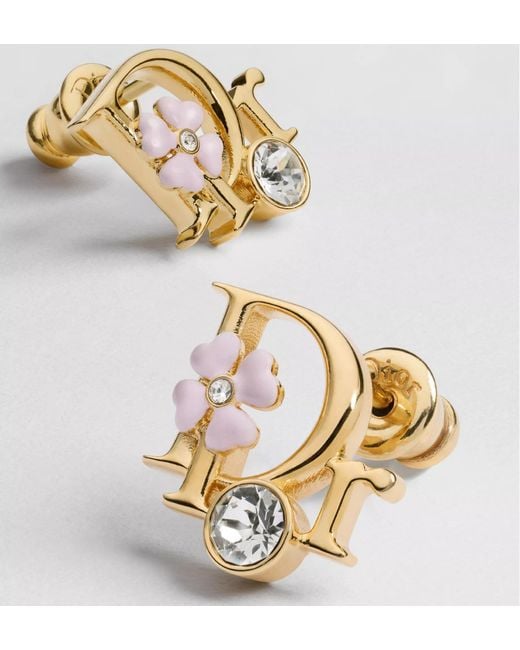 Dior Metallic Precious Clover Stud Earrings