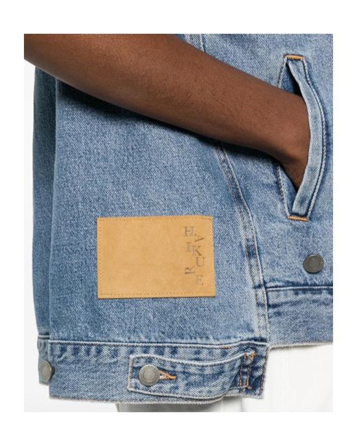 Haikure Blue Button-Down Denim Sleeveless Vest