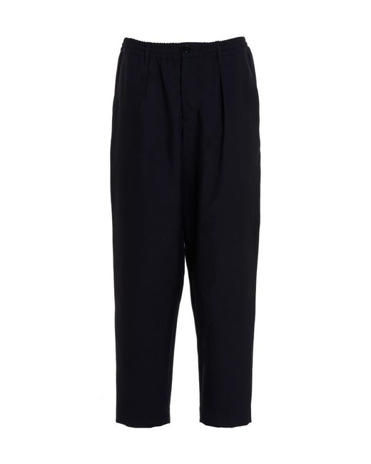 Marni Black Mid-Rise Cropped Trousers for men
