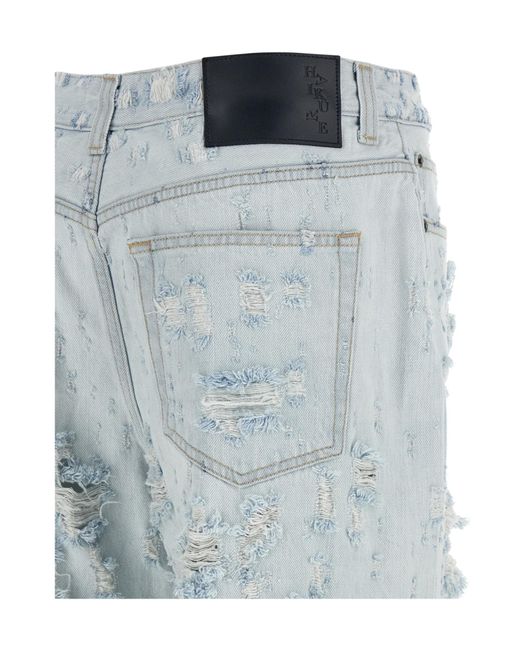 Haikure Blue Winny Distressed Wide-Leg Jeans