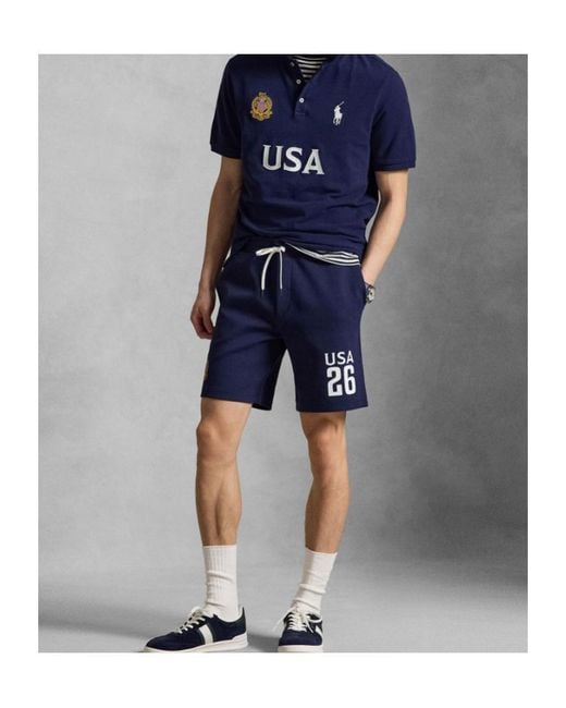 Polo Ralph Lauren Blue Usa Crest Polo Shirt for men