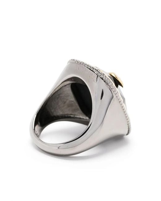 Zadig & Voltaire Black Logo Plaque Ring