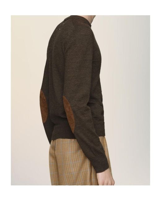 Maison Margiela Green Long-Sleeved Crewneck Knit Jumper for men