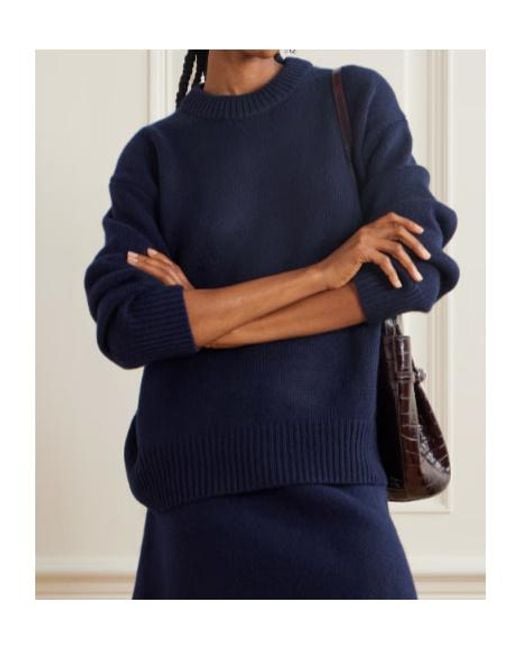 Lisa Yang Blue Long-Sleeved Crew Neck Sweater
