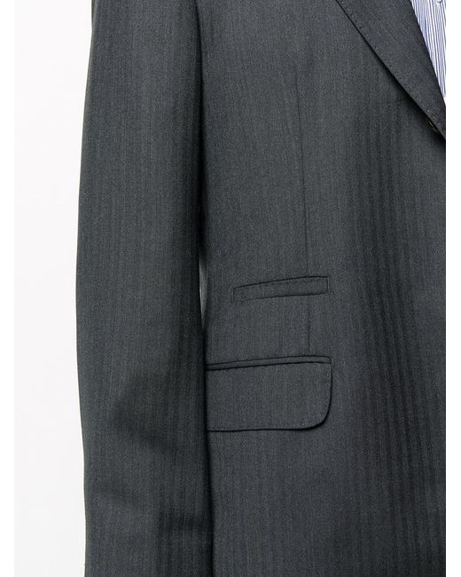 Brunello Cucinelli Black Single-Breasted Virgin Wool Blazer for men