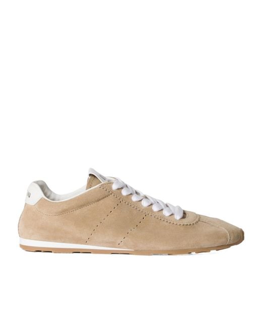 Miu Miu Natural Plume Suede Sneakers