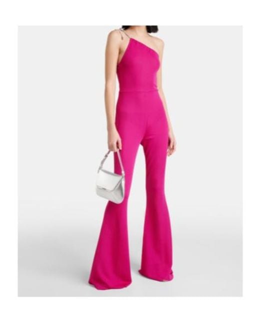 Alexandre Vauthier Pink One-Shoulder Flared Jumpsuit