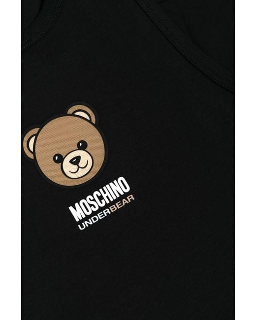 Moschino Black Teddy-Logo Dress