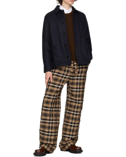 Nanushka Multicolor Check-Print Straight-Leg Trousers for men