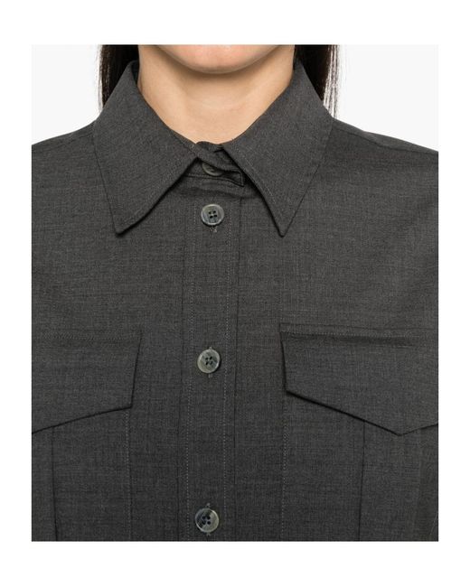 P.A.R.O.S.H. Gray Pocket Buttoned Shirt