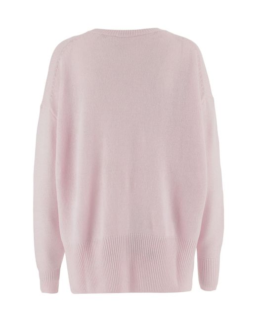 Jil Sander Pink Crew-Neck Long-Sleeve Sweater