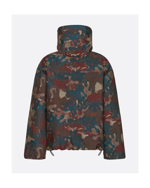 Dior Multicolor Homme X Peter Doig Camouflage Hooded Anorak for men