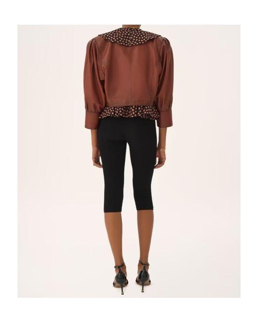Chloé Red Chloé Collarless Leather Cropped Jacket