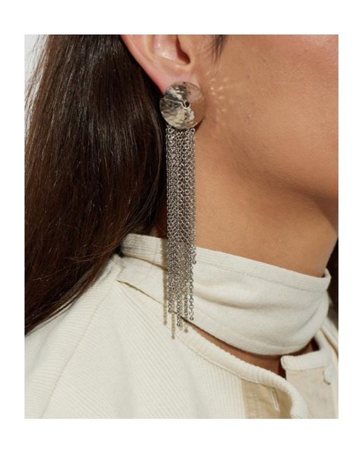 Lemaire White Chain Tassel Earrings