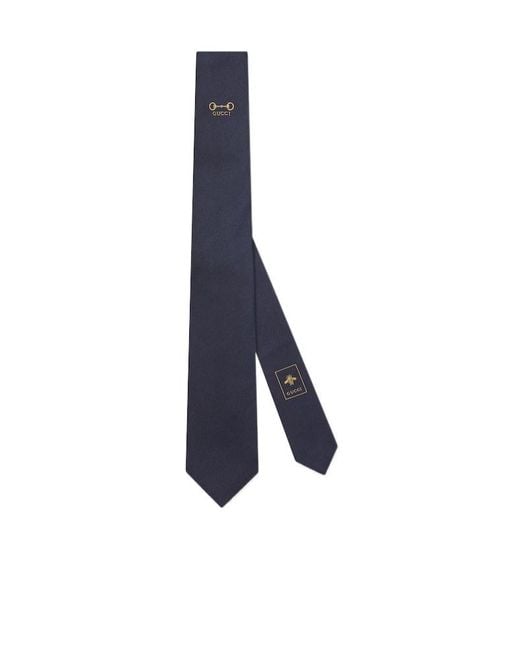 Gucci Blue Silk Jacquard Tie for men
