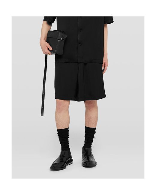 Jil Sander Black High-Waisted Knee-Length Shorts for men