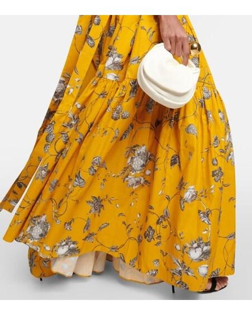 Erdem Yellow Floral Cotton Maxi Dress