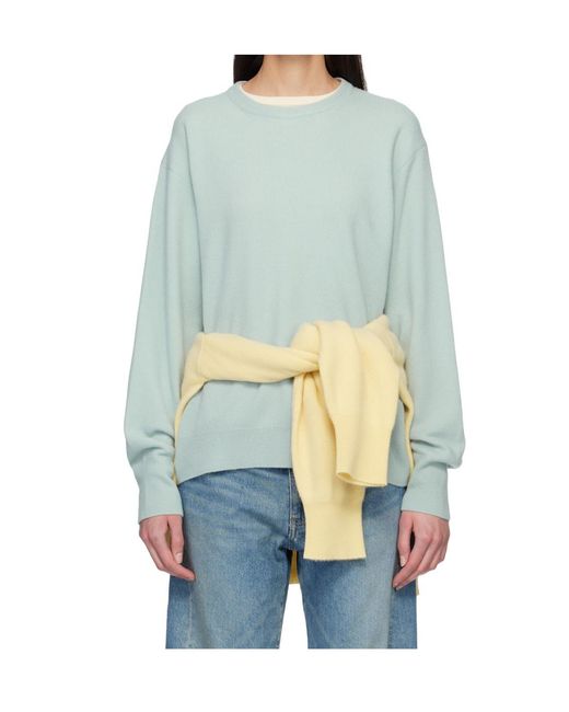 Ssstein Blue Wool Knit Sweater
