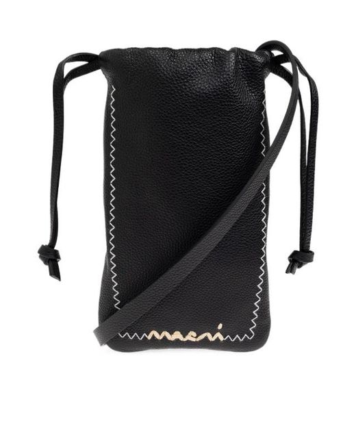 Marni Black Drawstring Phone Bag