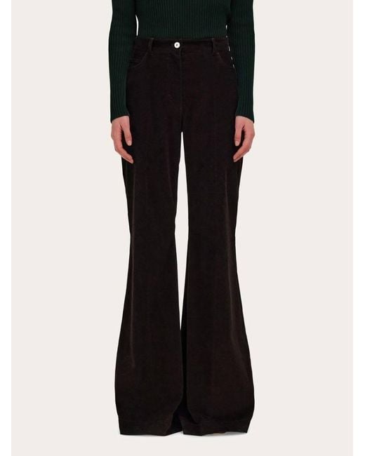Ferragamo Black Ferragamo Flared Cords Trousers