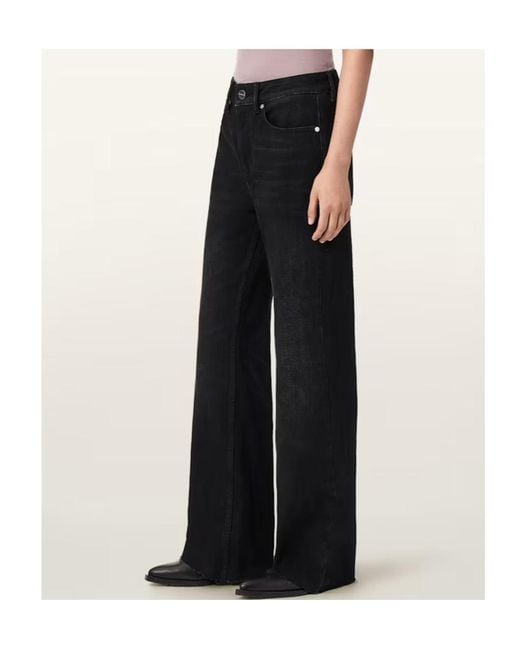 AllSaints Black Ember Flared Denim Jeans